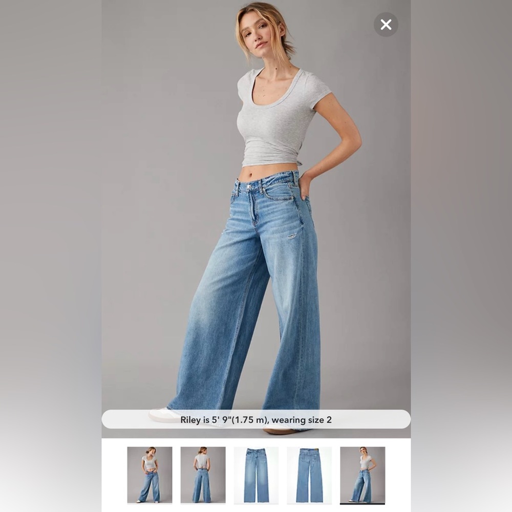 AE Dreamy Drape Super High-Waisted Baggy Ultra Wide-Leg Jean